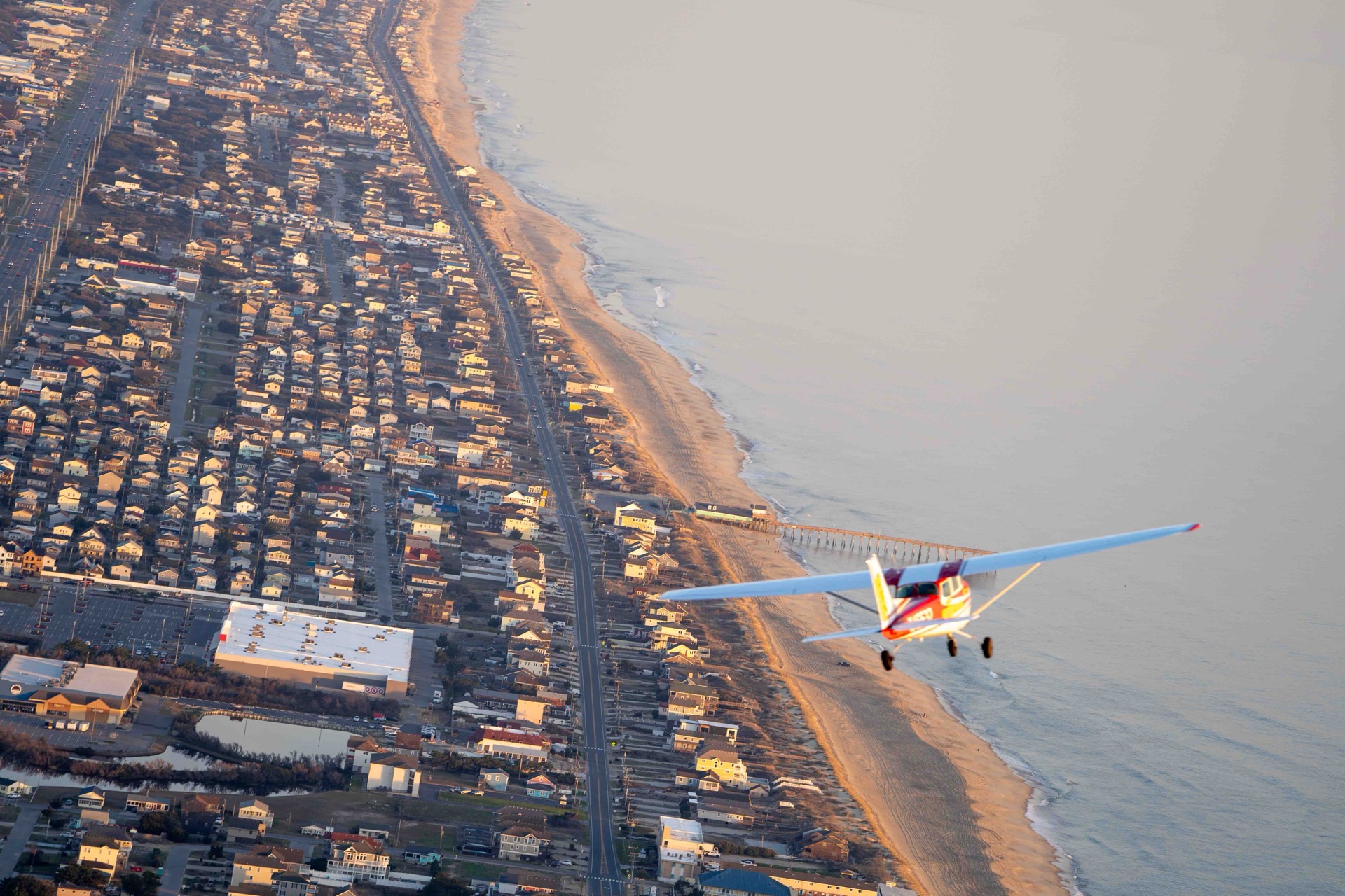Aerial banner over beach