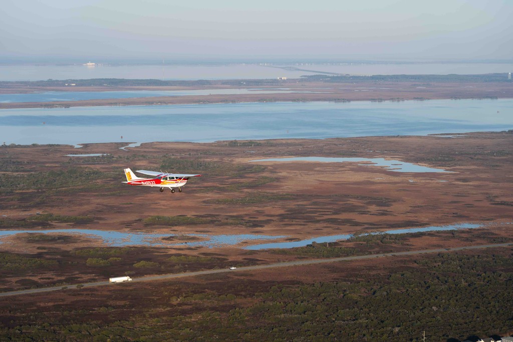 Aerial view of OBX coastline