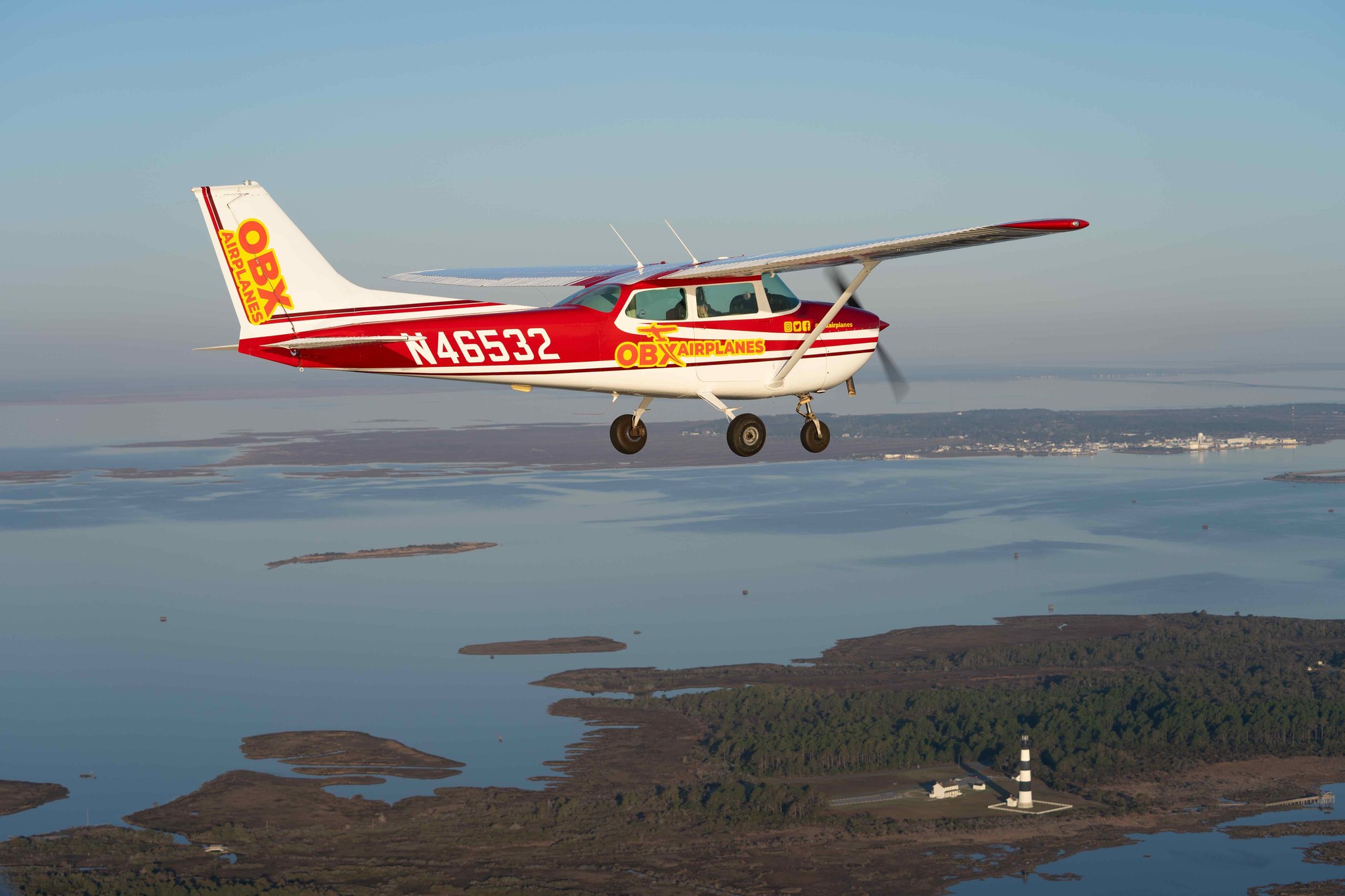 Aerial view of Outer Banks coastline